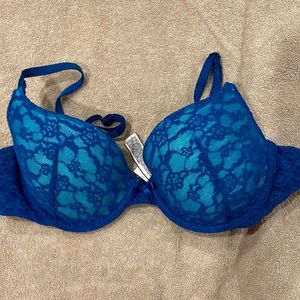 VS Demi green /blue lace 36B never worn